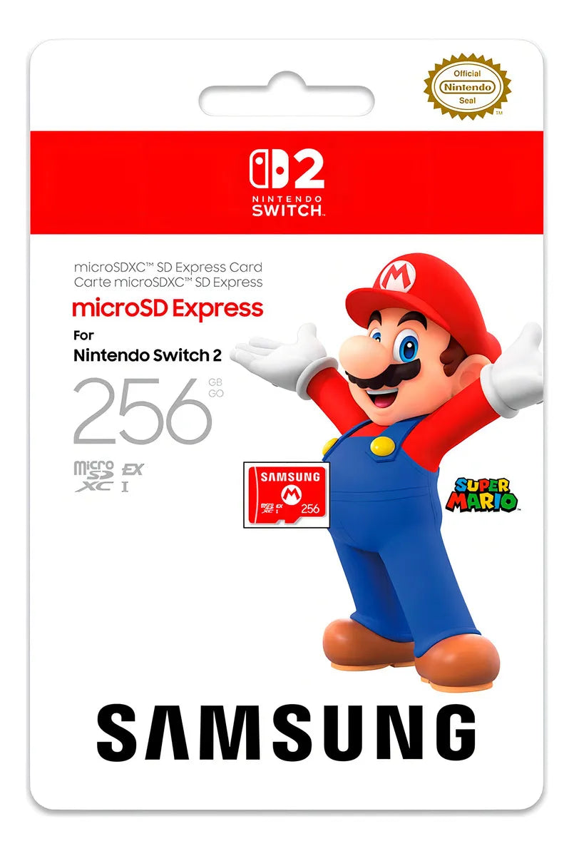 Tarjeta MicroSD 256GB Samsung compatible con Nintendo Switch 2 Autorización Oficial