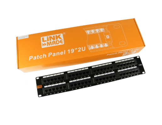 PP548L LINKMADE 48 puertos RJ45 CAT5E UTP Panel de parcheo 2U Certificación UL