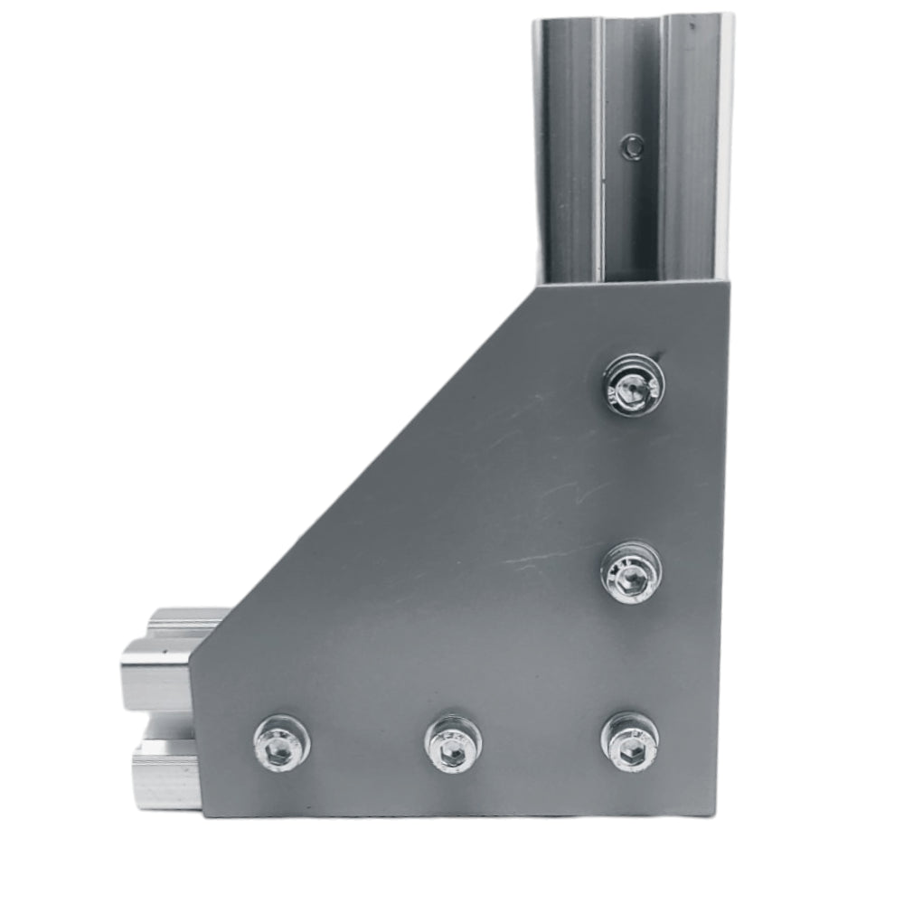 Placa escuadra 90° ángulo perfil estructural 45 mm mate (pack 2 und)