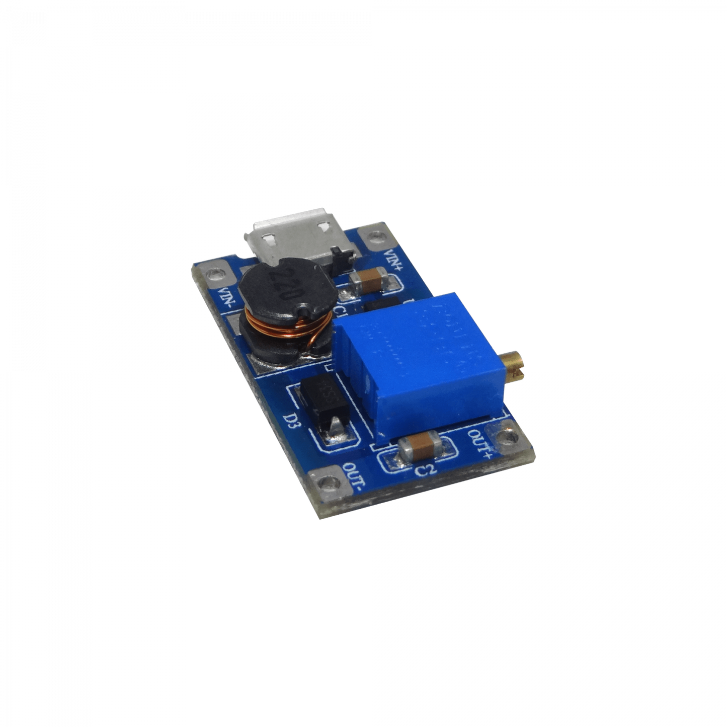 DCDC-MULTI-V Convertidor Elevador Ajustable Entrada:2-24VDC USB/2-pines Salida:5-28VDC 2A-Máx