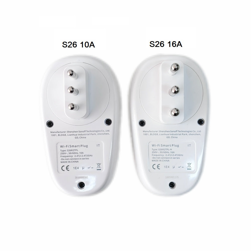Toma inteligente WiFi Sonoff S26 R2 con capacidad de 4000W/16A