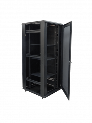 RK42-9P8L LINKMADE Armario Rack 42 Unidades 800mm Ancho 900mm Profundidad Negro con 2 Guía-Cables Verticales