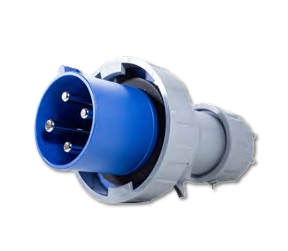 Enchufe macho 63A 2P+E-6H - Azul - IP67