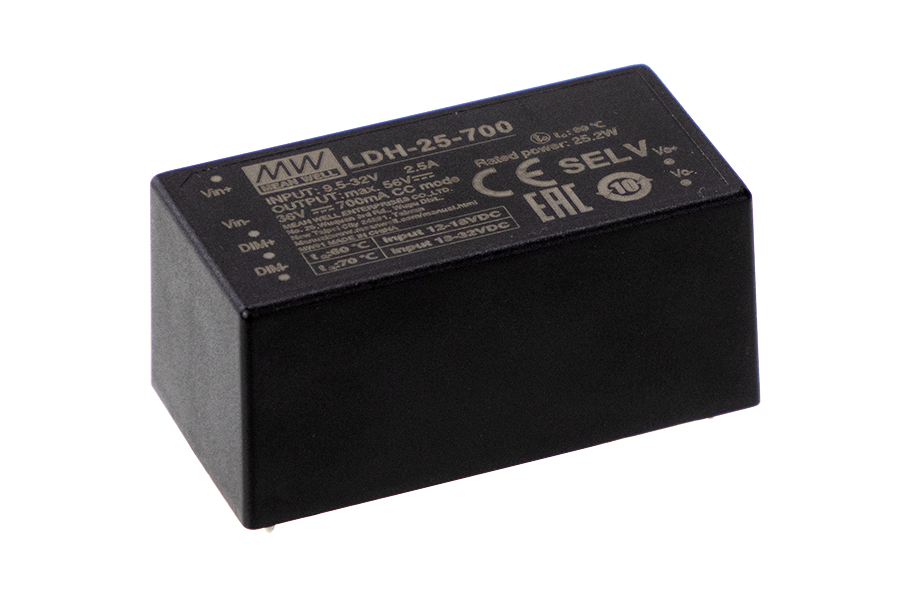 Conversor DC-DC Step-UP para LED 25W LDH-25 - W - Modelo con cables - 500mA (comúnmente usado)