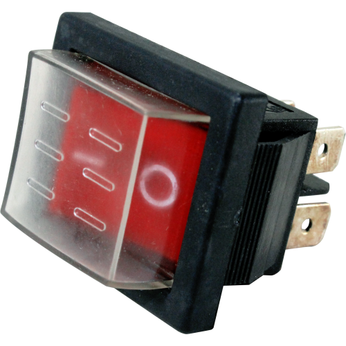 Interruptor basculante Iluminado 2 posiciones fijas con tapa silicona Serie RS-201 - Verde - Piloto LED 24VAC/DC