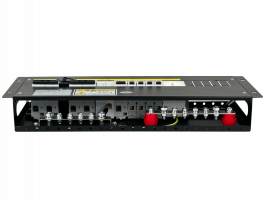 PD-AC100. Conmutador de transferencia manual monofásico de 100 A con 4 salidas y 1 toma Schuko para rack de 4U