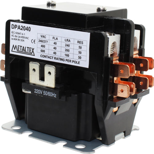 Contactor bipolar 40A AC1 serie DPA2040 - 220VAC