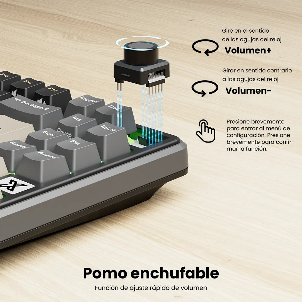 Teclado Mecánico RK Royal Kludge RK X87 Phantom con distribución al 87% en idioma Español