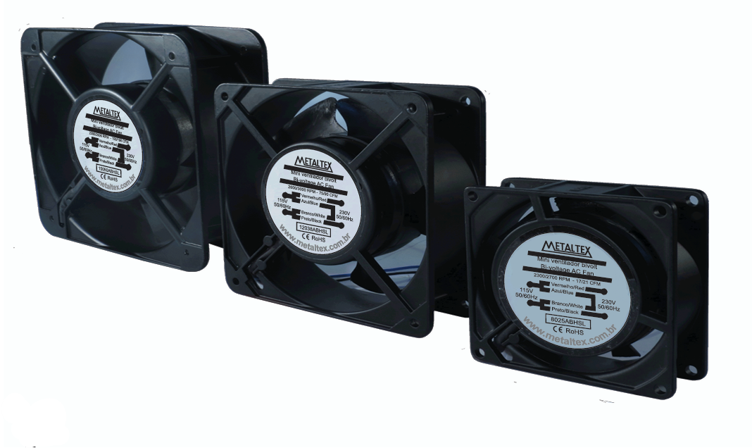 Ventilador de panel 225x225x80 mm, rodamiento de esfera, 2300/2600 RPM, 220 VCA