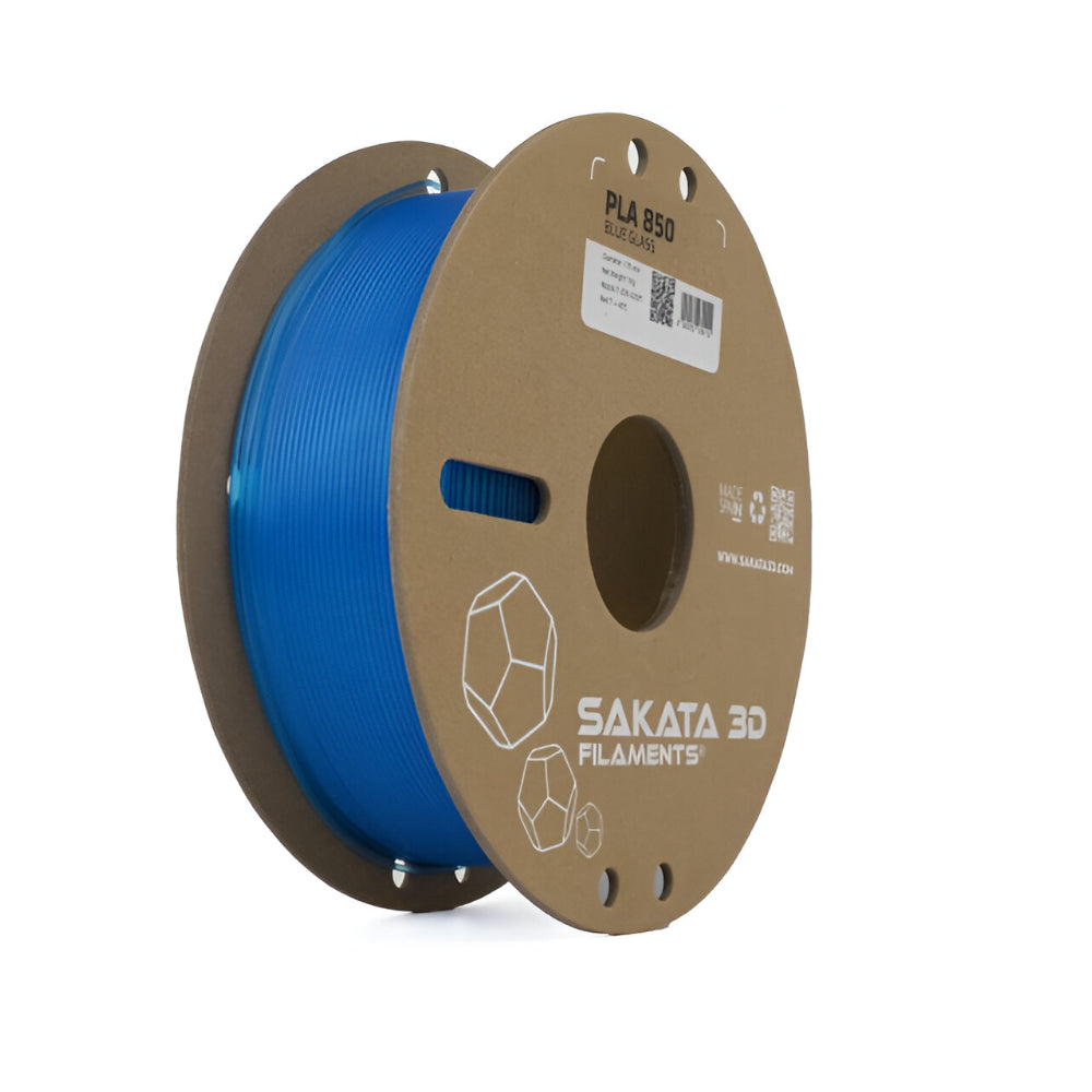 Material Filamentoso PLA 850 GLASS Transparente Tonalidad Azul Diámetro 1.75mm Peso 1kg – Sakata 3D