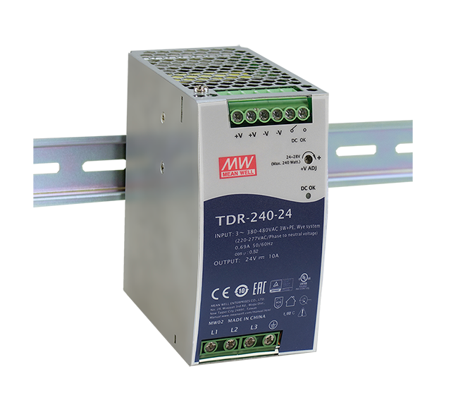 Fuente de poder Riel DIN trifásica 240W TDR-240 - 24V