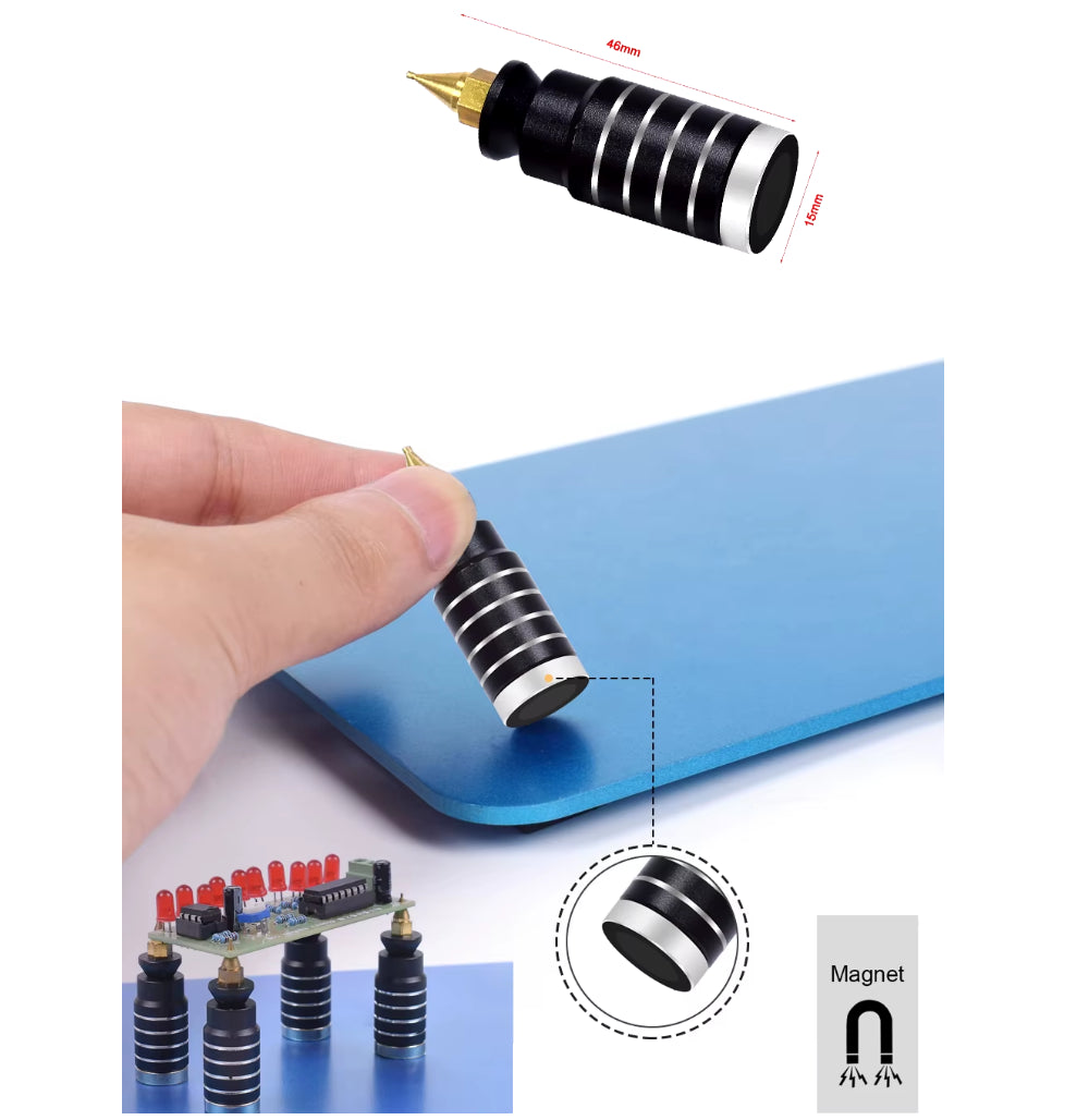 Dispositivo Asistente Triple con Imanes Integrados y Lente Amplificadora LED 3X
