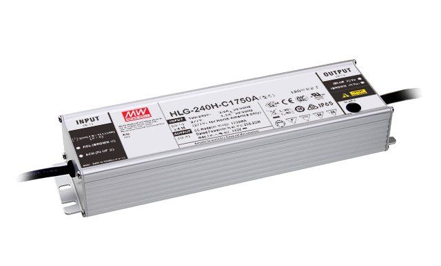 Driver LED carcasa metálica corriente 240W HLG-240H-C - 2100mA (comúnmente usado) - A - Ajuste Potenciómetro (Io)