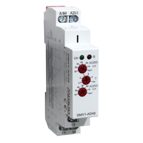 Relé de protección contra sub y sobre tensión monofásico y corriente contínua serie DMV1 - 110 a 240VAC/DC
