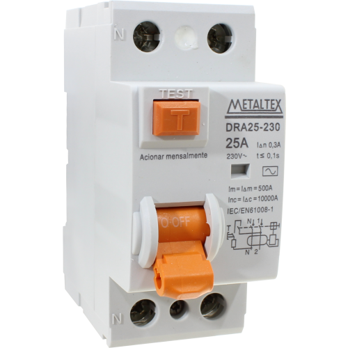 Interruptor diferencial 25A serie DRA25 - 2 Polos - 300mA