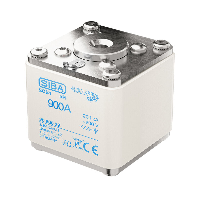 Fusible SIBA ultrarrápido aR 690V SQB1 rosca M8 - Indicador para microswitch - 315A