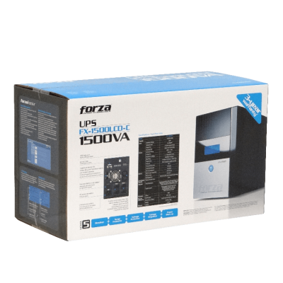 FX-1500LCD-C FORZA 130WH 2x9AH 1500VA 840W 2-C13 4-IH-Chile 1-C14 AVR USB 2-RJ UPS