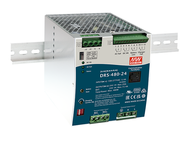 Fuente de poder riel DIN con UPS 480W DRS-480 - 24V