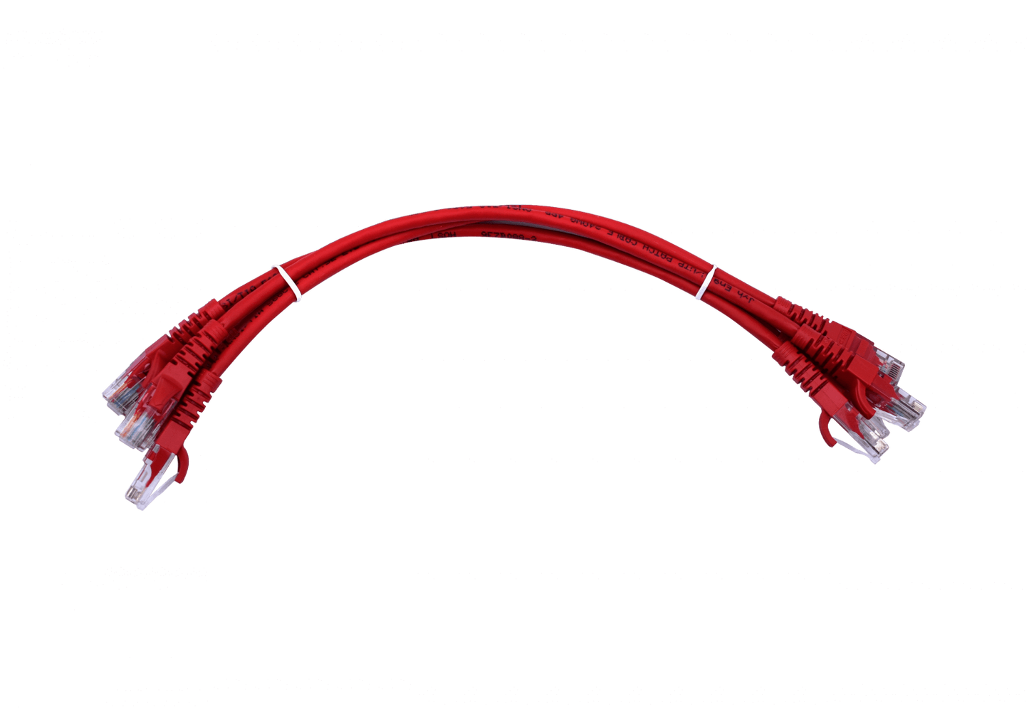 CP6R-03-4. LINKMADE Pack de 4 Cables Patch CAT6 Rojo LSZH 30cm Moldeados Multifilar 4x0,3m