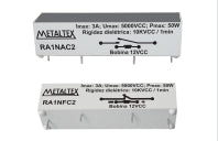 Relé Reed Alta Tensión, 1 contacto NA, bobina 12VCC, 24VCC capacidad 3A, potencia 50W, tensión conmutación 5.000VCC, rigidez dieléctrica 10KVCC - 24VDC