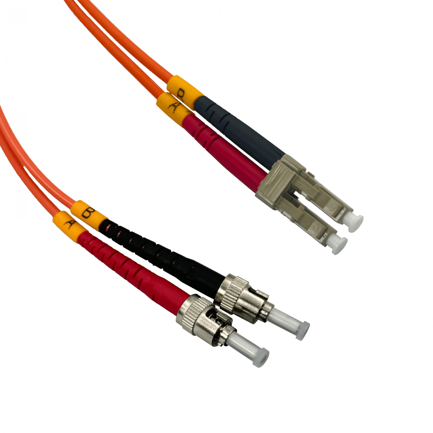 JFMLT5. Latiguillo de fibra óptica multimodo OM1 LC-ST dúplex de 5 metros, cable de 3,0 mm 62,5/125 µm con cubierta LSZH