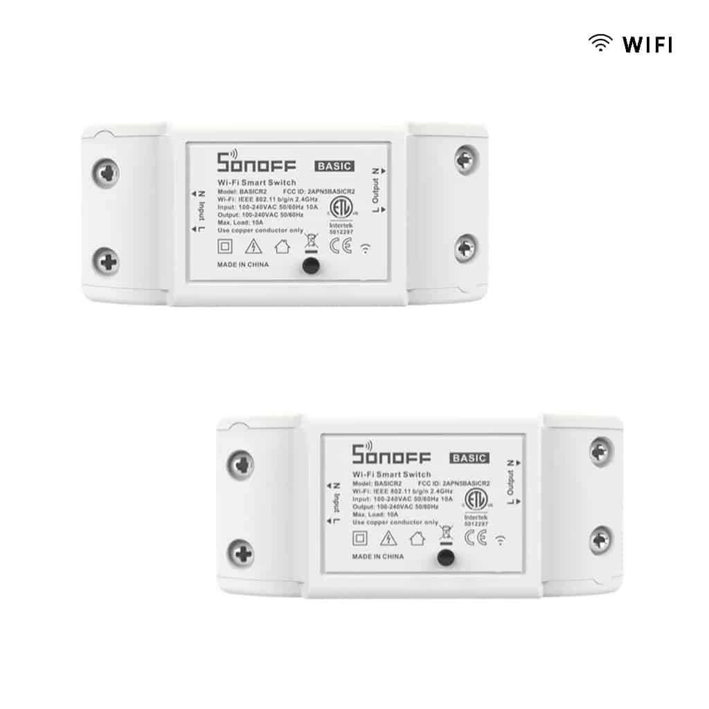 Lote de 2 Controladores de Conectividad Inalámbrica Sonoff Basic R2