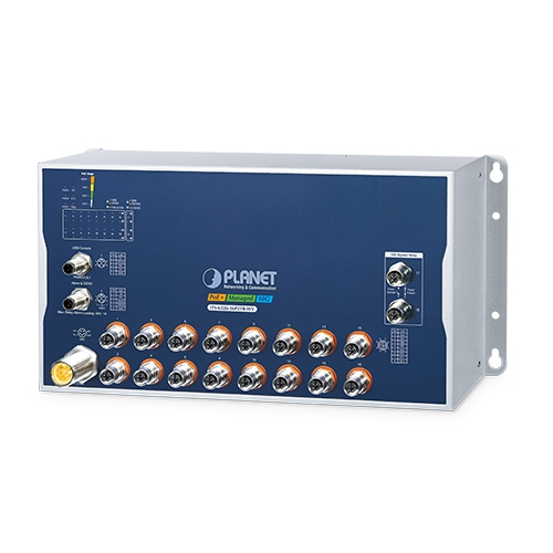 Conmutador Ethernet Gestionado Industrial ITS-6326-16P2TB-WV L3 de 16 Puertos 10/100/1000T 802.3at PoE+ M12 + 2 Puertos 10GBASE-T M12 Con Bypass y Entrada de Voltaje Dual de 24-110 VCC