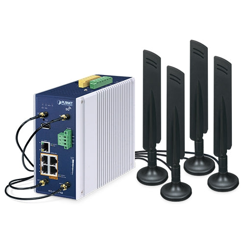 Gateway Celular Industrial 5G NR con 4 Puertos PoE+ 10/100/1000T