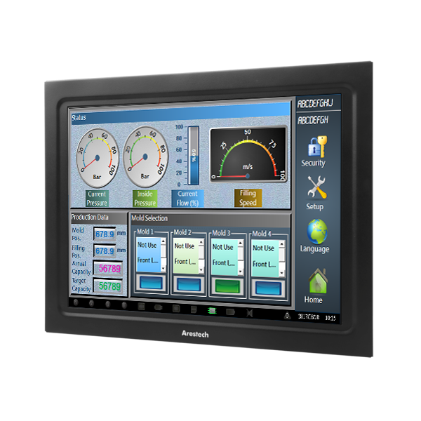 Monitor Táctil Industrial Resistivo PCAP 4:3 XGA de 12,1”