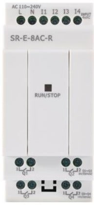 Módulo de Expansión SR-E-8AC-R, 4 Entradas Digitales 110-240VAC, 4 Salidas Relé, Alimentación AC110-240V, Rievtech