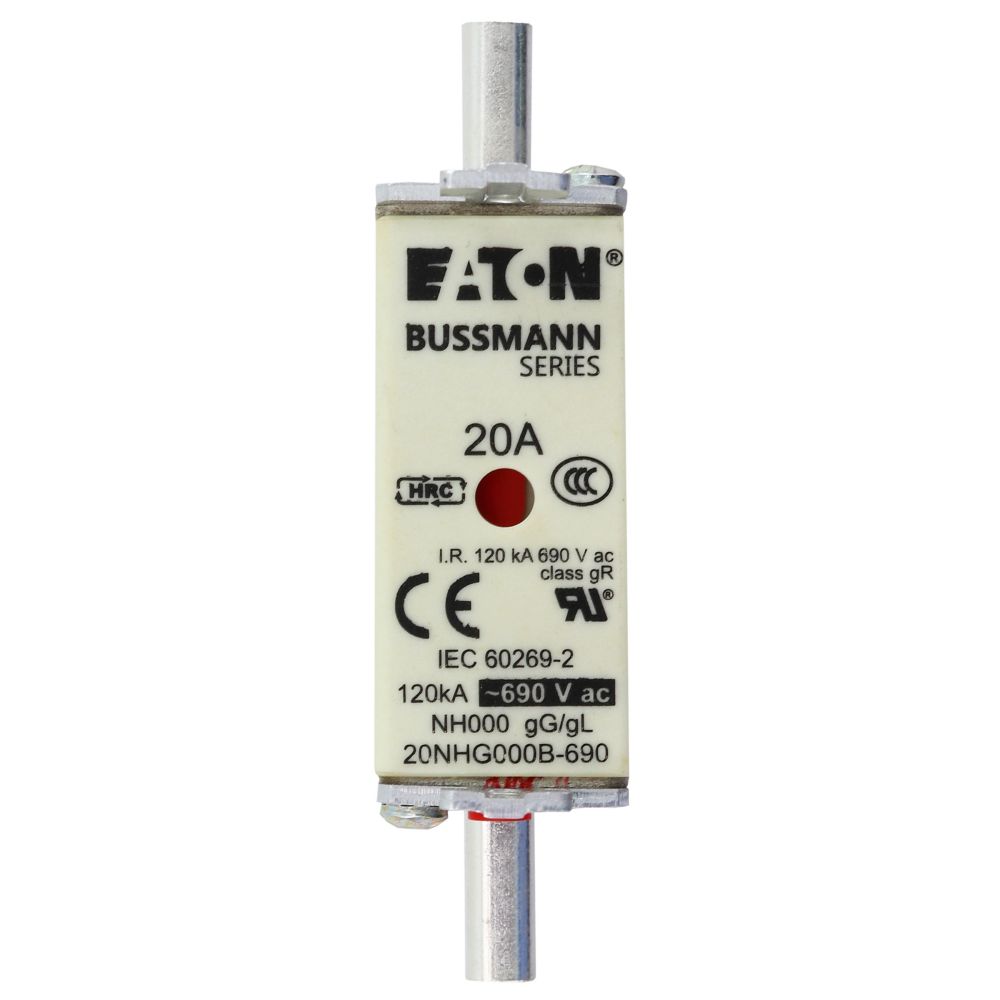 Fusible Bussmann tamaño NH000, 690VAC ,gL/gG, 120kA - 20A