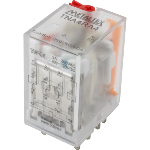 Relé industrial subminiatura plug in serie TNA - DPDT (2 Reversible) - 24VDC