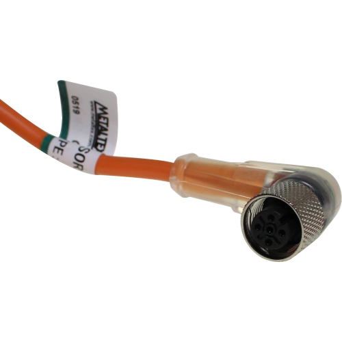 Cable con conector 90° M12 de 4 pines LED 5 metros - PNP LED
