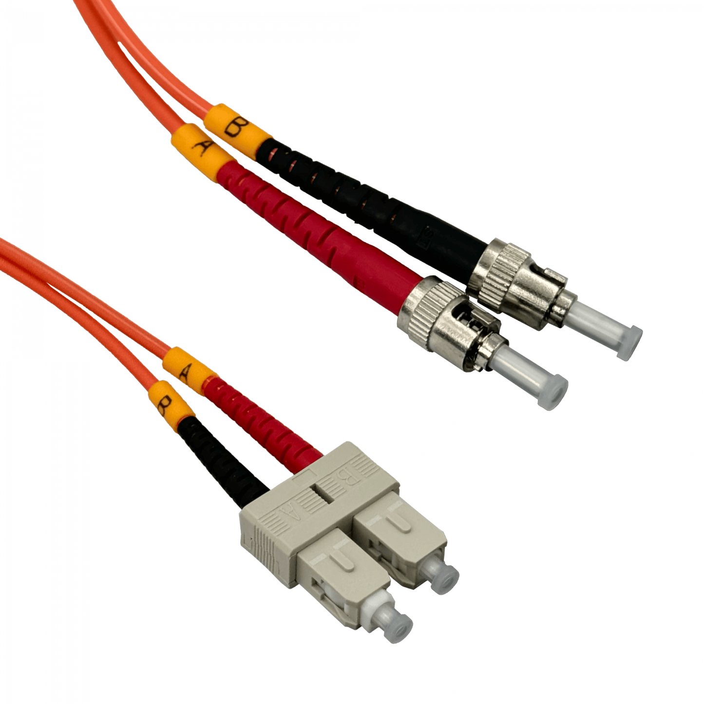JFMTC2. Latiguillo de fibra óptica multimodo OM1 de 2 metros, conectores ST-SC, dúplex, núcleo 62.5/125 µm, LSZH