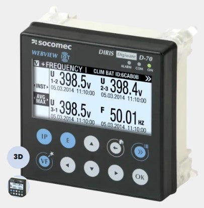 DIRIS D70v2 - Display multipunto - Master MODBUS + Pasarela RS/ETH + WEBVIEW: Power & Energy Monitoring