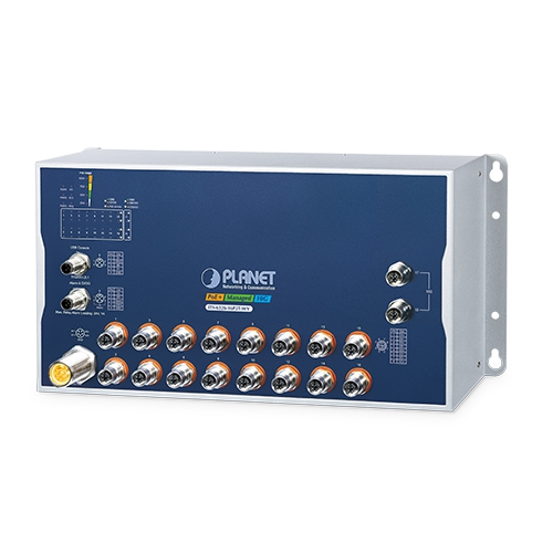 Conmutador Ethernet Gestionado Industrial ITS-6326-16P2T-WV L3 de 16 Puertos 10/100/1000T 802.3at PoE+ M12 + 2 Puertos 10GBASE-T M12