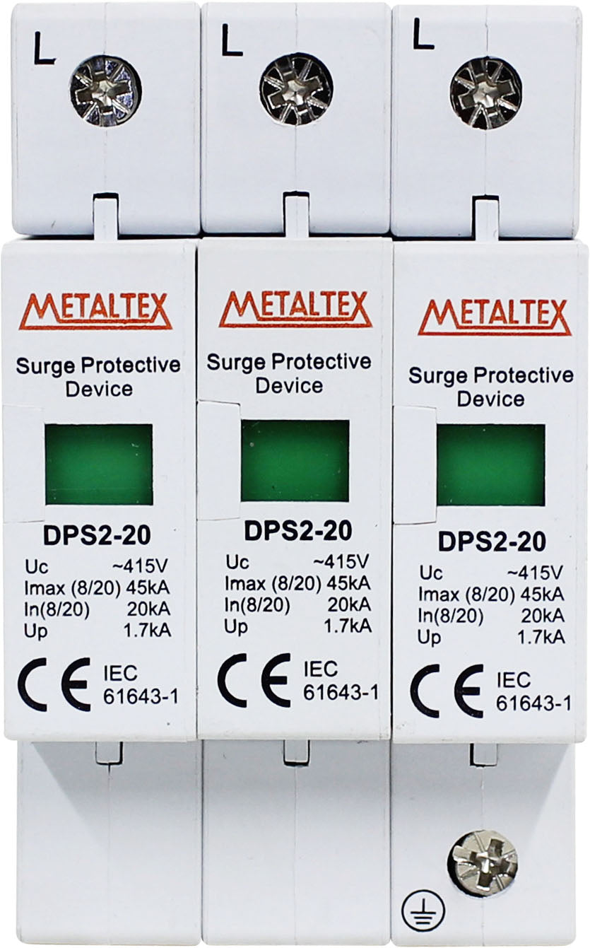 Dispositivo de protección contra sobre tensión 415VAC 20/45KA Tipo II serie DPS2 - 1 Polo