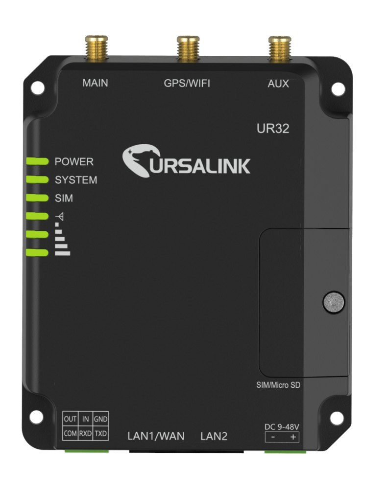 Router industrial UR32, 4G LTE CAT4, doble SIM, PoE, Wi-Fi, RS485, montaje DIN