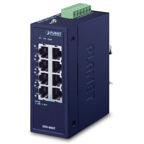Switch Fast Ethernet Compacto Industrial de 8 Puertos 10/100TX (Temperatura de Funcionamiento de -40 a 75 Grados C)