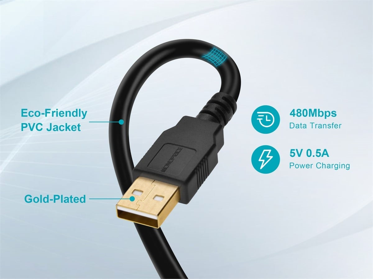Cable USB a Mini USB de Alta Calidad Monoprice con Conectores Bañados en Oro – 3 metros