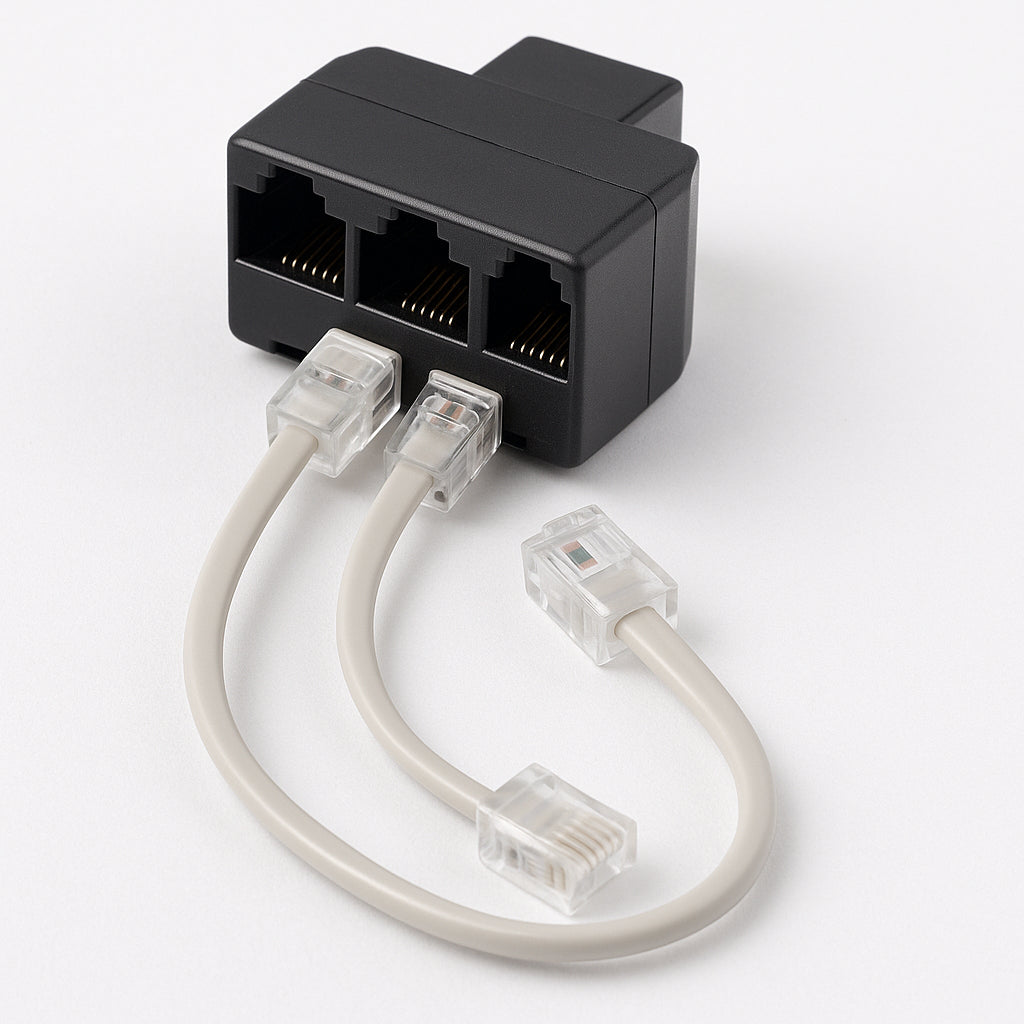RJ11 Three way coupler Connect DC-UPS Size4 (Aux1) to external sensor