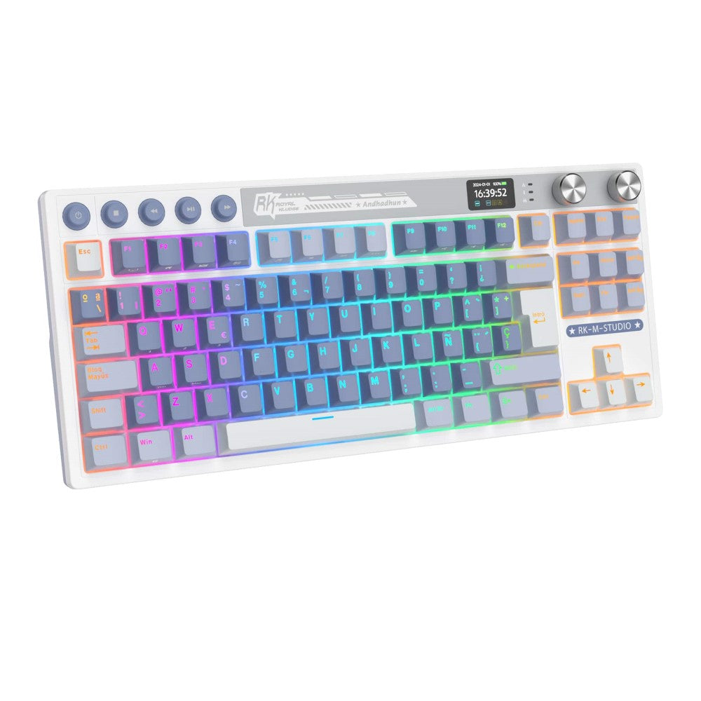 Teclado de switches mecánicos sin cable RK M87 Ocean Blue formato reducido 80% TKL distribución española – Royal Kludge