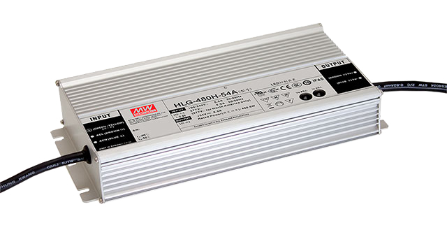 Driver LED carcasa metálica voltaje 480W HLG-480H - AB - Ajuste Potenciómetro (Io) + 3 en 1 - 48V