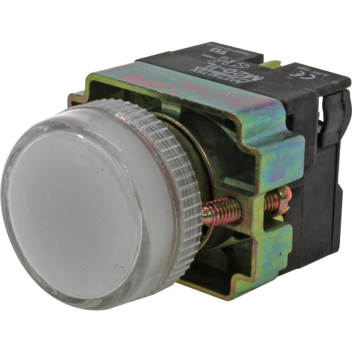 Luz piloto metálico 22mm alimentación directa serie M20-PR - Blanco - 24VAC/DC