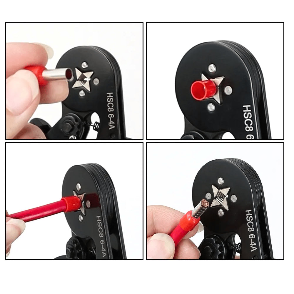 Herramienta prensadora de conectores con dotación de 1200 terminales tipo ferrule – modelo HSC8 6-4A