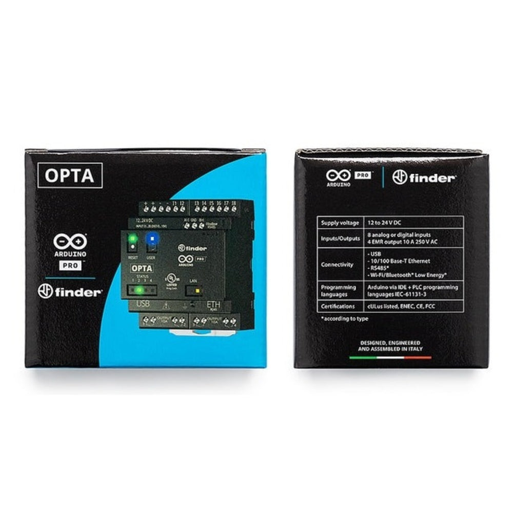 Placa Arduino Opta con conectividad WiFi – Controlador lógico compacto ETH con 8 entradas digitales/analógicas + 4 salidas de relé