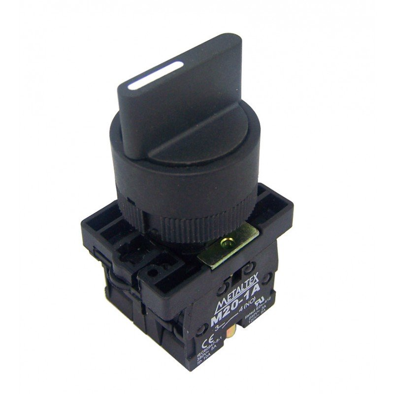 Selectora plástica knob corto 2 posiciones con retorno DIR. 45G - 2NA