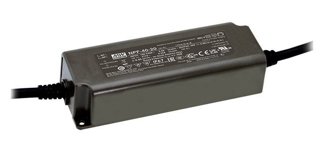 Driver LED plástico voltaje PFC IP67 40W NPF-40 - 30V