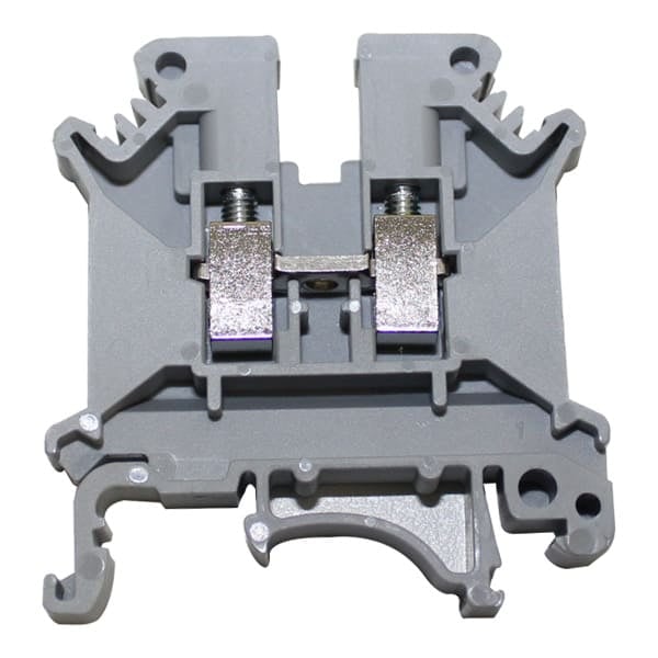 Bornera riel din 4mm² con tornillo de fijación Serie BS 32A - 2 vías - Gris