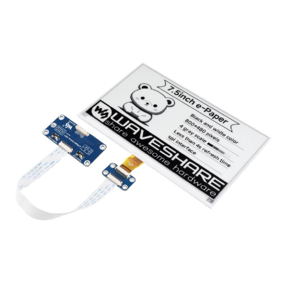 Módulo HAT Display E-Ink de 7,5 Pulgadas Compatible con Raspberry Pi, Resolución 800×480